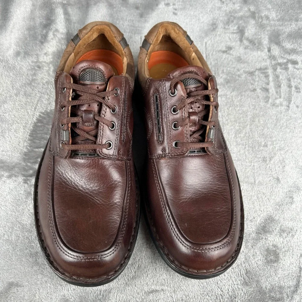Clarks Unstructured Un.Laredo Brown Leather Lace Up Shoes Mens 10.5 M 85012